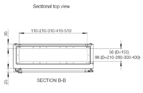Schaltschrank 600x600x210 mm HBT IP66 Stahlblech 1-türig mit verzinkter Metall-Montageplatte