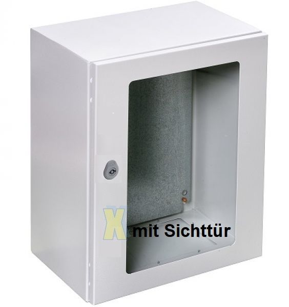 Schaltschrank 400x400x200 mm mit Sichttür HBT IP66  incl. MP und Erdungsband