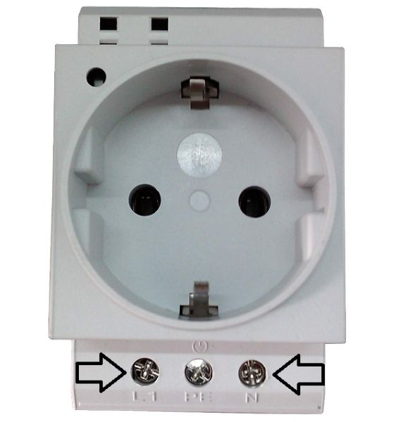 230V Verteilereinbausteckdose 16A VDE hellgrau mit LED - Kopie