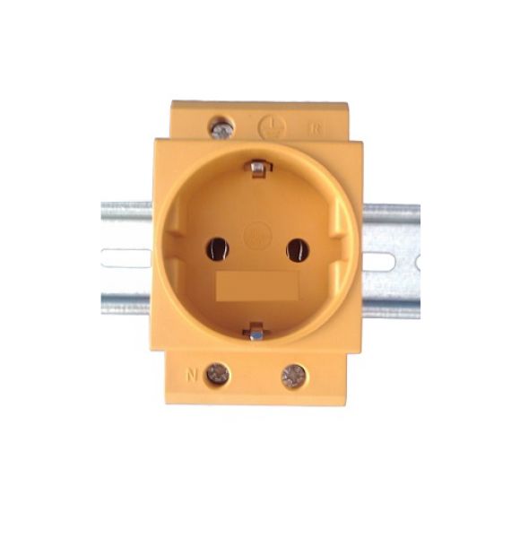 Distributor built-in socket 230V 16A CE yellow