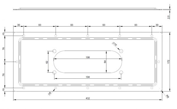 IDE Adapter-Flanschplatte FP2 172x432mm - Neu