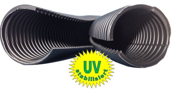 2-piece corrugated tube, UV-stabilised, NW22 (ø 25.4 / 19.6 mm), slotted, lockable cable protection for outdoor solar photovoltaics
