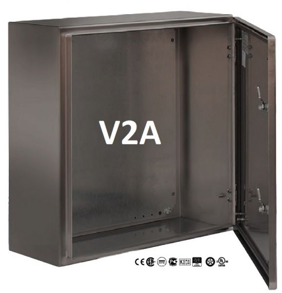 V2A stainless steel housing 600x800x300 mm (HWD) IP66 control cabinet with mounting plate