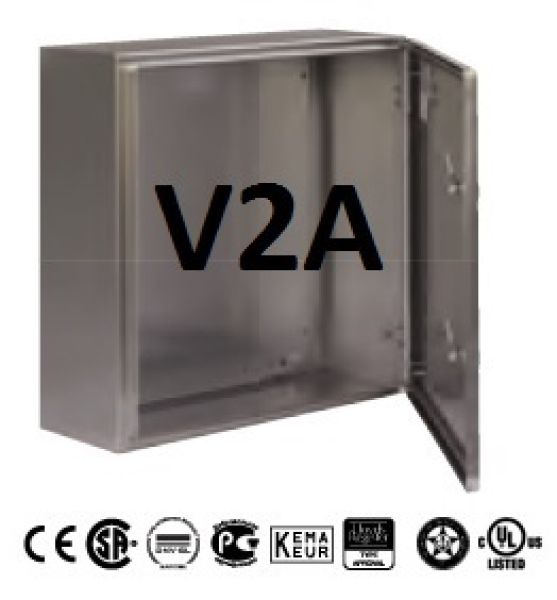 V2A stainless steel housing 800x600x300 mm (HWD) IP66 control cabinet with mounting plate