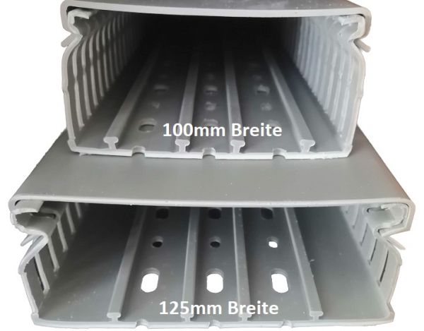 Verdrahtungskanal 75x100 mm incl. Deckel grau RAL7030