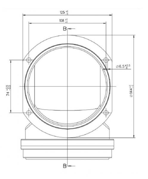 Flanschanschluss Bogen Winkel 90° IP54 für Wellrohr NW95