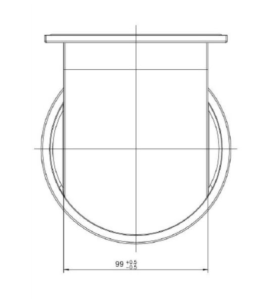 Flanschanschluss Bogen Winkel 90° IP54 für Wellrohr NW95