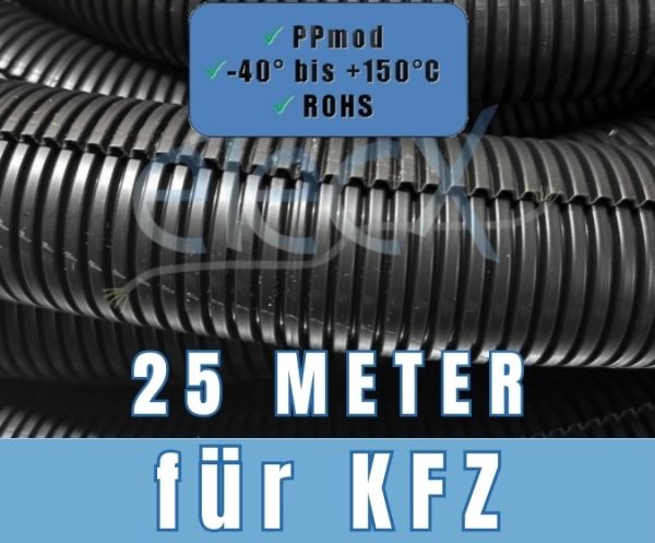 25m corrugated PPmod pipe as automotive cable protection