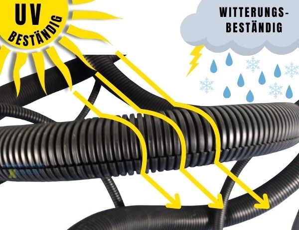 50m Outdoor-Wellrohr NW13 UV-beständig - geschlitzt
