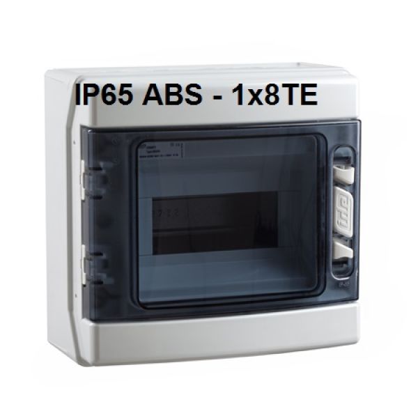IP65 ABS Aufputz Feuchtraum-Verteiler mit Sichttür - 1x8TE