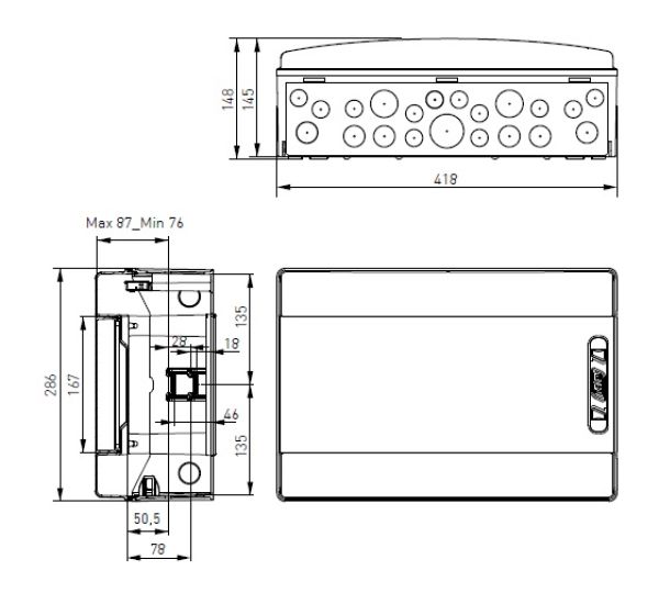 IP65 AP wet room distributor 1-row 18HP with mounting rail with N/PE terminal