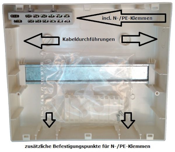 IP40 AP Verteilergehäuse 1x12TE HS + N/PE weiß IP40 AP Verteilergehäuse 1x12TE HS + N/PE weiß