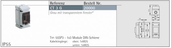 AP Kleinverteiler 1x3TE - Feuchtraumverteiler IP65 mit Kabeleinführungen AP Kleinverteiler 1x3TE - Feuchtraumverteiler IP65 mit Kabeleinführungen