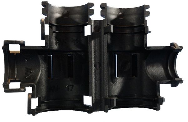 T-Manifold NW 10-7.5-7.5 black hinged for automotive corrugated pipe NW10 NW7.5