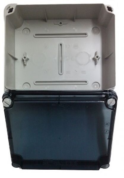ELT171 plastic housing gray 175x151x95mm LWH inside with transparent cover 155x179x100 mm HWD