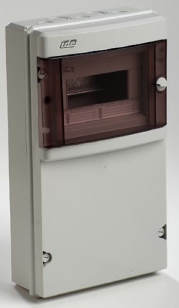 IP55 Wandverteiler mit transp. Klappe 1x8TE HS+N/PE IP55 Wandverteiler mit transp. Klappe 1x8TE HS+N/PE