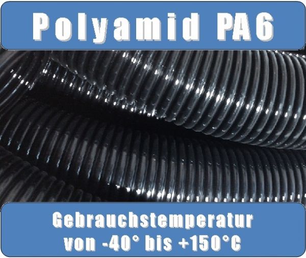Wellrohr PA6 flex schwarz NW10