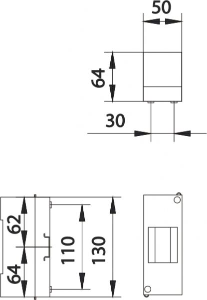 CT2 IP20 AP Verteilergehäuse 1x2TE HS - hellgrau