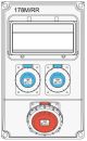 wall distributor 44653 with 2x230V Schuko + 1x32A CEE IP67 sockets pre-wired