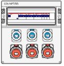 Wandverteiler IP65 6TE mit 3x230V und 3x16A 5p 400V Steckdosen IP67 anschlussfertig verdrahtet mit Sicherung und FI40mA