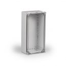 Polycarbonat Gehäuse 200x400x132mm Kunststoff grau mit transparentem Deckel