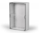 Polycarbonate housing 600x400x185mm plastic smooth IP66 transparent cover