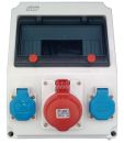 Wall distributor 41233 with 2x230V + 1x16A sockets pre-wired