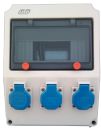 Wall distributor 41236 pre-wired with 3x230V sockets