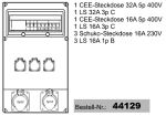 CEE wall-mounted distributor 1x32 1x16 3x230V wired ready for connection