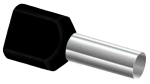 250 twin wire end sleeves insulated - 2 x 1.5mm² L-12mm black