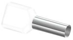 100 twin wire end ferrules 2 x 0.5mm² - 8mm white