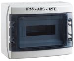 IP65 ABS Aufputz Feuchtraum-Verteiler mit Sichttür - 1x12TE