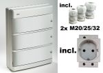 AP Verteiler 3x18TE HS+NPE - Feuchtraumverteiler IP55 mit grauen Abdeckungen