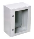 Schaltschrank  600x400x250 mm HBT IP66 mit Sichttür verzinkter Metall-Montageplatte und Erdungsband