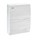 IP40 AP Verteilergehäuse weiß 2-reihig 2x12TE 24TE mit Tragschiene + N/PE-Klemme