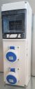 44629 Socket distributor 2x 230V 3-pin IP65 single row 6 modules/TE - 2x camping socket sloping 16A 230V 3-pin blue