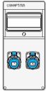 IP65 wall-mounted distributor single-row 9 TE with pre-wired sockets 2801 - 16A/230V/3-pole