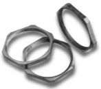 M20x1.5 EMC lock nuts with cutting edges, nickel-plated brass