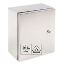 Edelstahl Schaltschrank 500x400x250 mm HBT IP66 V2A Gehäuse INOX 304L 1-türig mit Montageplatte