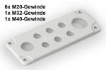 FL21 Kabeleinführungsplatte 6x M20 + 1x M32 + 1x M40 - KEP2 groß mit Dichtung