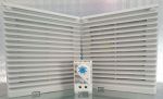 24V filter fan 60 m³/h DC 93x93/117x117mm with outlet filter + thermostat