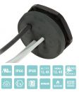 IP66 round M40 cable entry 4 x 2.6/6.5mm / 4 x 4/10.2mm metric black