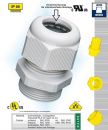 IP68 PA6 Kabelverschraubung M40x1,5 - KB19-28mm - Kunststoff hellgrau RAL 7035 mit Standard-Klemmbereich
