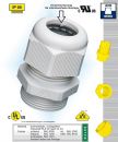 IP68 PA6 cable glands M50x1.5 - KB27-35mm - plastic light gray with standard clamping range