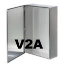 V2A stainless steel terminal box 150x150x135 mm with hinged cover IP66 AISI 304L