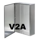 V2A Edelstahl Klemmenkasten 150x150x135 mm mit Klappdeckel IP66 AISI 304L