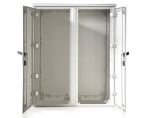 GFK Kunststoffgehäuse 1250x1250x420 mm HBT 2-türig mit Regendach und Einbausockel