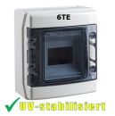 IP65 AP Outdoor-Verteiler 6TE 1-reihig mit transp. Klappe uv-stabilisiert