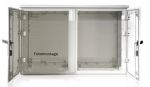 Outdoor plastic housing 500x1000x300 mm (HWD) with double door with swivel handle and rain cover