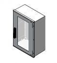 Plastic control cabinet 500x400x200mm (HWD) IP66 GRP with swing handle and glazed door